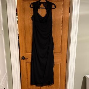 Xscape Black Lace-Back Maxi Dress